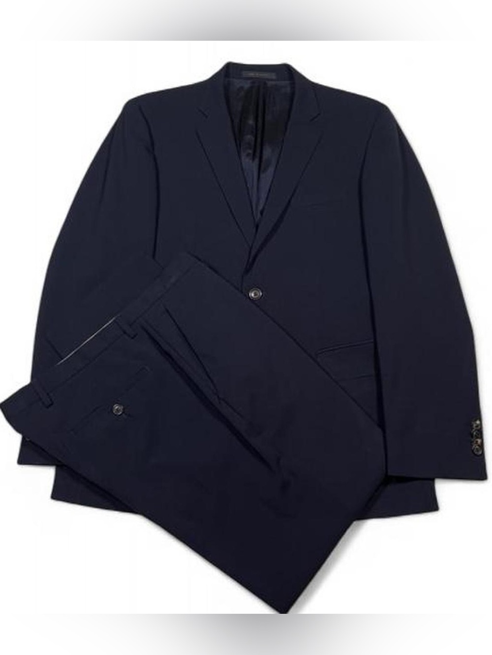 Hugo Boss The Jam75/Sharp3 Stretch Wool Navy Blue Suit Men’s Size 38S 33W 30L